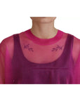 Dolce & Gabbana Fuchsia Polyester Crewneck Pullover Sweater