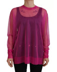 Dolce & Gabbana Fuchsia Polyester Crewneck Pullover Sweater