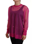 Dolce & Gabbana Fuchsia Polyester Crewneck Pullover Sweater