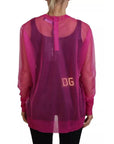 Dolce & Gabbana Fuchsia Polyester Crewneck Pullover Sweater