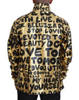 Dolce & Gabbana Gold Logo Print Turtleneck Pullover Sweater