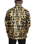 Dolce & Gabbana Gold Logo Print Turtleneck Pullover Sweater