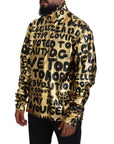 Dolce & Gabbana Gold Logo Print Turtleneck Pullover Sweater
