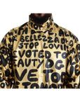 Dolce & Gabbana Gold Logo Print Turtleneck Pullover Sweater