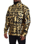 Dolce & Gabbana Gold Logo Print Turtleneck Pullover Sweater