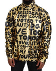 Dolce & Gabbana Gold Logo Print Turtleneck Pullover Sweater