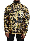 Dolce & Gabbana Gold Logo Print Turtleneck Pullover Sweater
