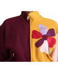 Dolce & Gabbana Multicolor Floral Viscose Full Zip Sweater
