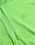 Dolce & Gabbana Neon Green Logo Pullover Hooded Sweatshirt Sweater