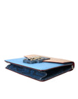 Dolce & Gabbana Blue Beige Exotic Leather LUCIA Crossbody Purse Bag