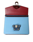 Dolce & Gabbana Blue Beige Exotic Leather LUCIA Crossbody Purse Bag