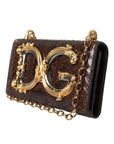 Dolce & Gabbana Brown Python Leather DG Girls Crossbody Phone Bag