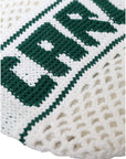 Dolce & Gabbana White Green Knitted Cotton Logo Shopping Tote Bag