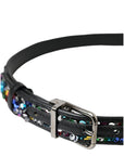 Dolce & Gabbana Black Sequined Silver Metal Buckle Women Belt