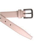 Dolce & Gabbana Light Pink Leather Silver Metal Buckle Belt