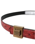 Dolce & Gabbana Brown Leather Square Metal Buckle Belt