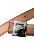 Dolce & Gabbana Bronze Leather Square Metal Buckle Belt