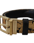 Dolce & Gabbana Multicolor Jacquard Leather Logo Buckle Belt