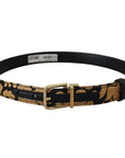 Dolce & Gabbana Multicolor Jacquard Leather Logo Buckle Belt