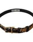Dolce & Gabbana Multicolor Jacquard Leather Logo Buckle Belt