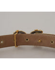 Dolce & Gabbana Pink Jaquard DG Logo Gold Metal Buckle Belt