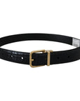 Dolce & Gabbana Black Exotic Leather Gold Metal Buckle Belt