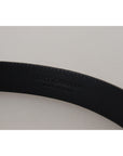 Dolce & Gabbana Black Exotic Leather Gold Metal Buckle Belt
