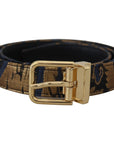 Dolce & Gabbana Multicolor Jacquard Leather Logo Buckle Belt