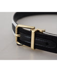 Dolce & Gabbana White Black Patchwork Gold Metal Buckle Belt