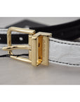 Dolce & Gabbana White Black Patchwork Gold Metal Buckle Belt