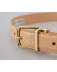Dolce & Gabbana Beige Exotic Leather Gold Metal Buckle Belt