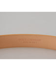 Dolce & Gabbana Beige Exotic Leather Gold Metal Buckle Belt