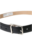 Dolce & Gabbana Black Leather Airpods Case Silver Buckle Belt
