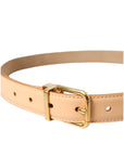 Dolce & Gabbana Beige Calfskin Leather Gold Metal Buckle Belt