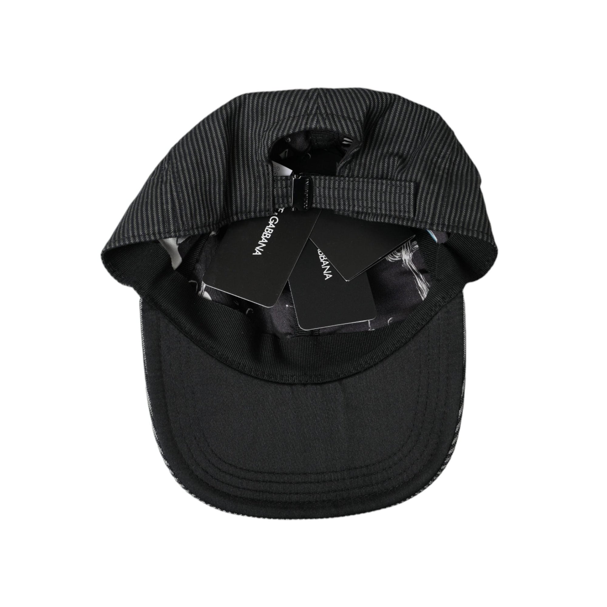 Dolce & Gabbana Black Cotton Embellished Baseball Hat Men