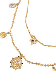 Dolce & Gabbana Gold Tone Chain Brass Charm Statement Sicily Necklace