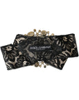 Dolce & Gabbana Black Lace Crystal Handmade Brooch Hair Pin