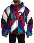 Dolce & Gabbana Multicolor Logo Windbreaker Puffer Jacket