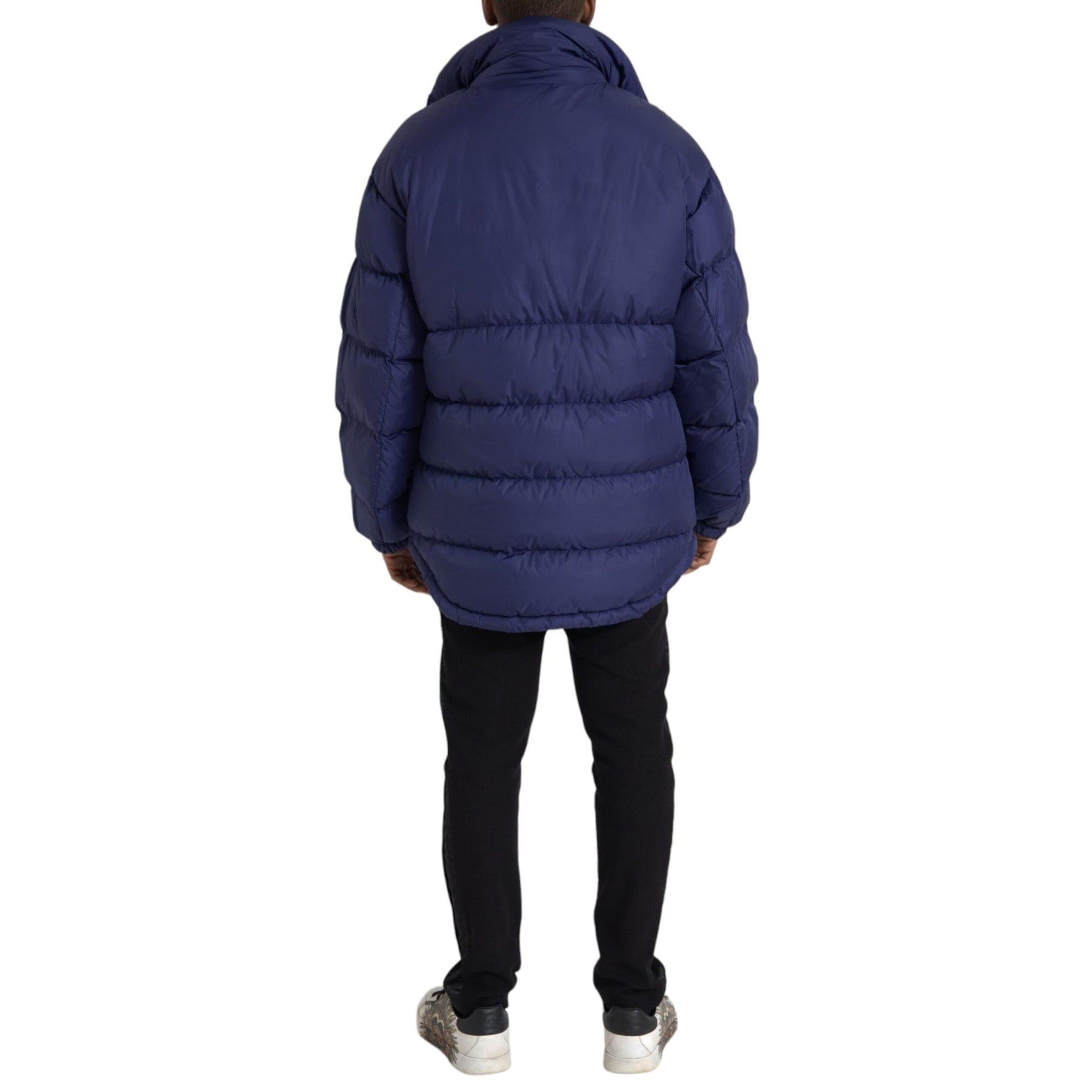 Dolce & Gabbana Navy Blue Quilted Windbreaker Puffer Jacket