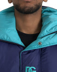 Dolce & Gabbana Navy Blue Quilted Windbreaker Puffer Jacket