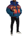 Dolce & Gabbana Multicolor Butterfly Hooded Puffer Jacket