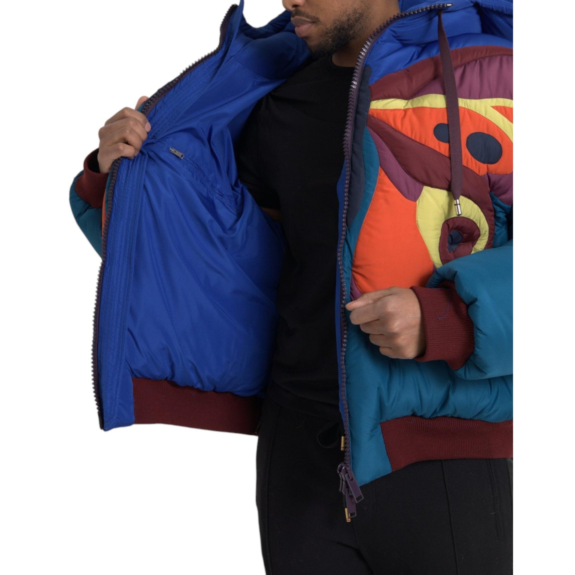 Dolce & Gabbana Multicolor Butterfly Hooded Puffer Jacket