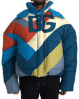 Dolce & Gabbana Multicolor Logo Windbreaker Puffer Jacket
