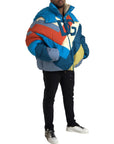 Dolce & Gabbana Multicolor Logo Windbreaker Puffer Jacket