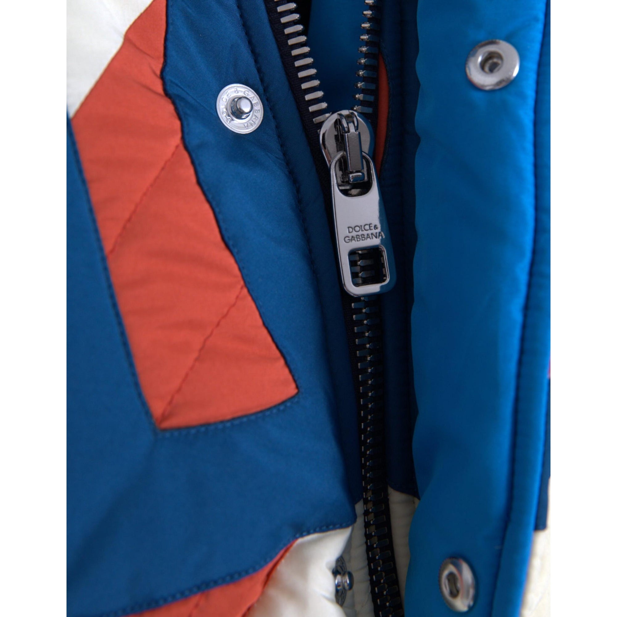 Dolce & Gabbana Multicolor Logo Windbreaker Puffer Jacket