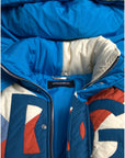 Dolce & Gabbana Multicolor Logo Windbreaker Puffer Jacket