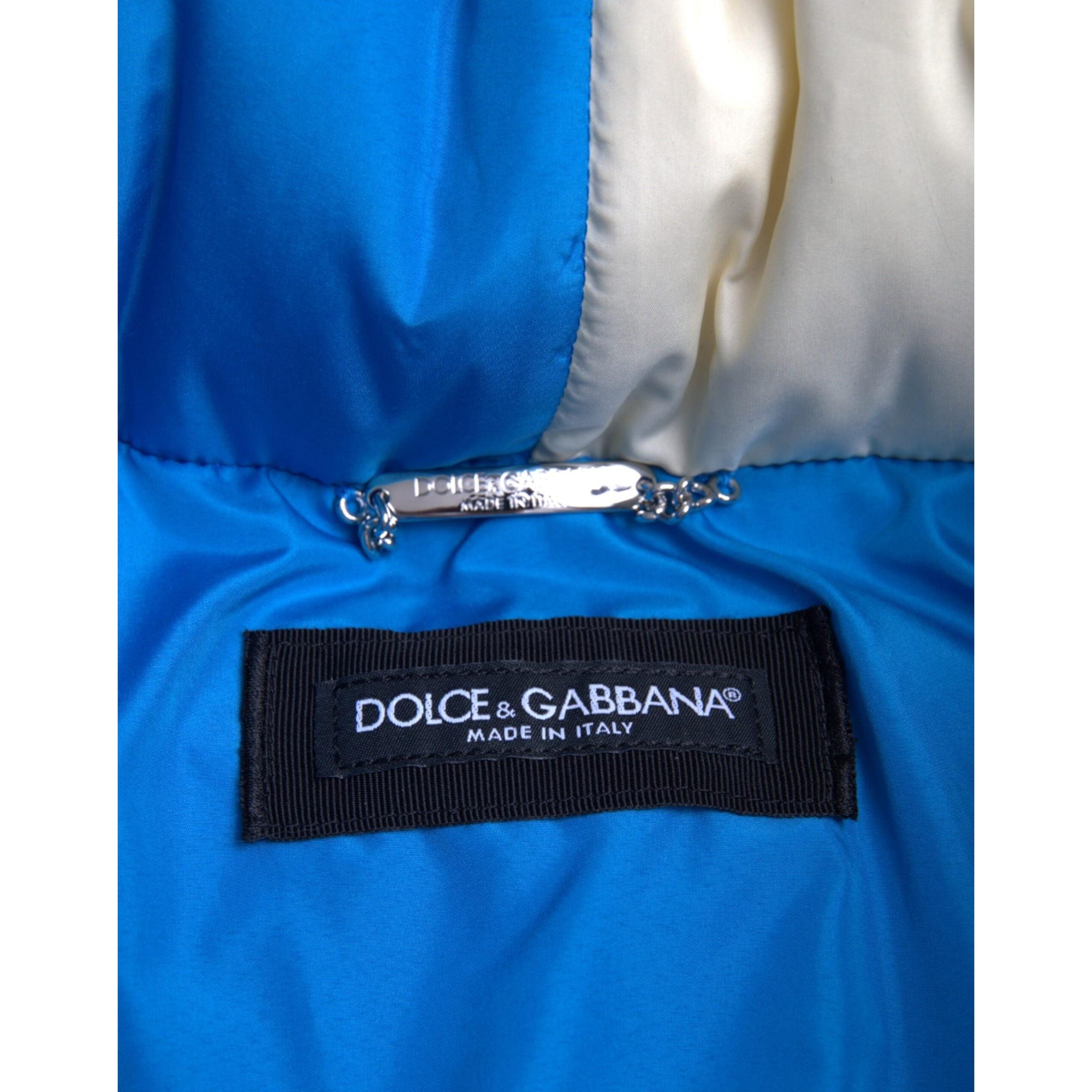 Dolce & Gabbana Multicolor Logo Windbreaker Puffer Jacket