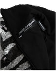 Dolce & Gabbana Black Silver Sequined Polyester Sweater