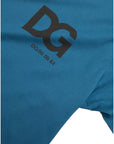 Dolce & Gabbana Blue Logo Round Neck Short Sleeves T-shirt