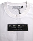Dolce & Gabbana White Cotton DG Applique Men Casual T-shirt